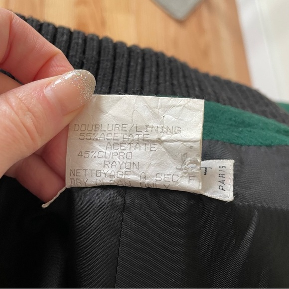 Yves Saint Laurent Rive Gauche Vintage 1992 Green Wool Bomber Jacket US 4 FR 36 - Picture 12 of 12